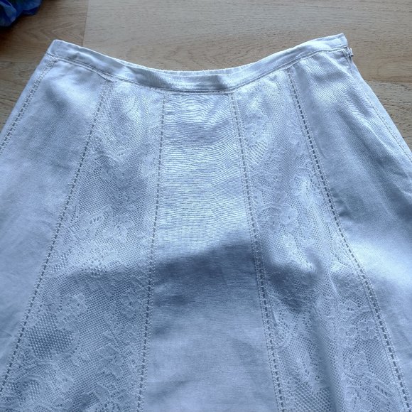 Coldwater Creek Linen Blend Lace Maxi Fare Skirt - Picture 2 of 7